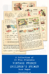 A Collection of 20 Free Printable Vintage French Children's Primer Book Pages