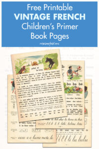 Free Printable Vintage French Children's Primer Book Pages