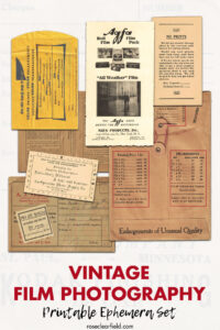 Vintage Film Photography Printable Ephemera Set