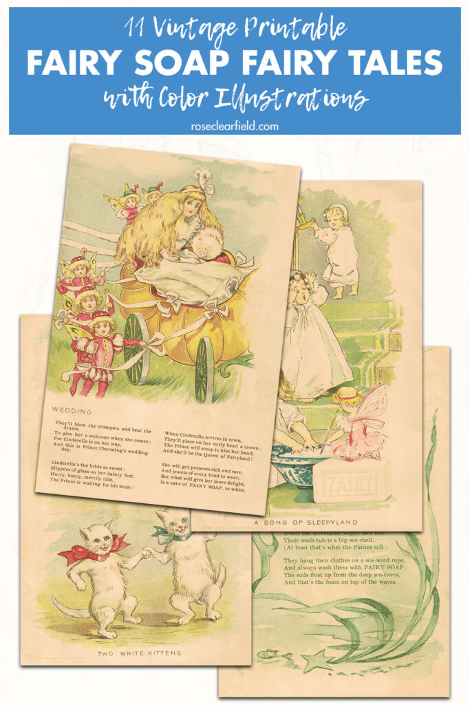 11 Vintage Printable Fairy Soap Fairy Tales with Color Illustrations