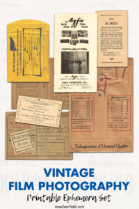 Vintage Film Photography Printable Ephemera Set