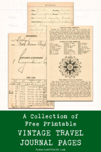 A Collection of Free Printable Vintage Travel Journal Pages