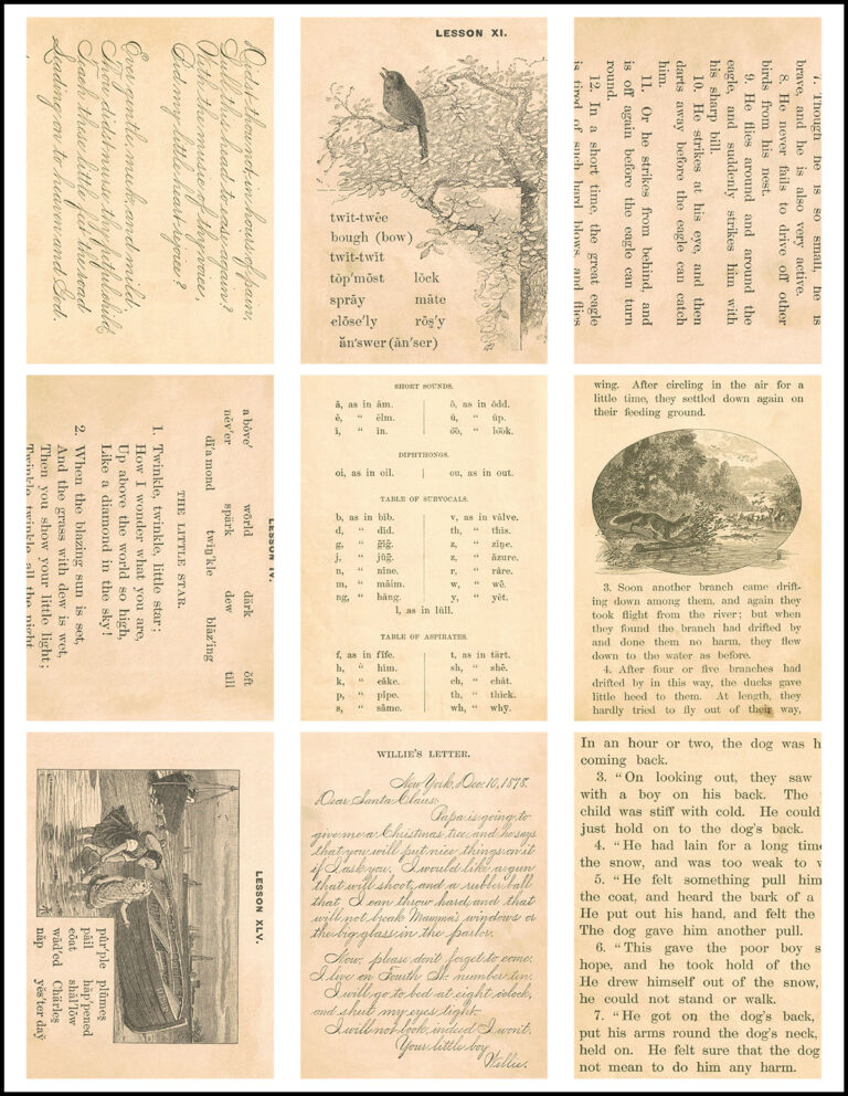 Free Printable McGuffey's Second Eclectic Reader Pages • Rose Clearfield