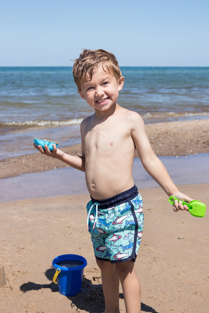 Tommy Michigan Beach With Sand Toys