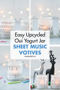 Easy Upcycled Oui Yogurt Jar Sheet Music Votives