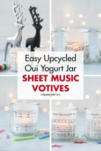 Easy Upcycled Oui Yogurt Jar Sheet Music Votives