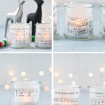 Upcycled Oui Yogurt Jar Sheet Music Votives Collage