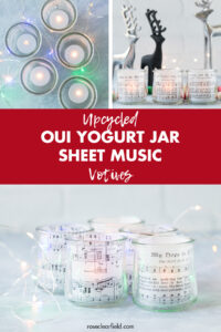 Upcycled Oui Yogurt Jar Sheet Music Votives