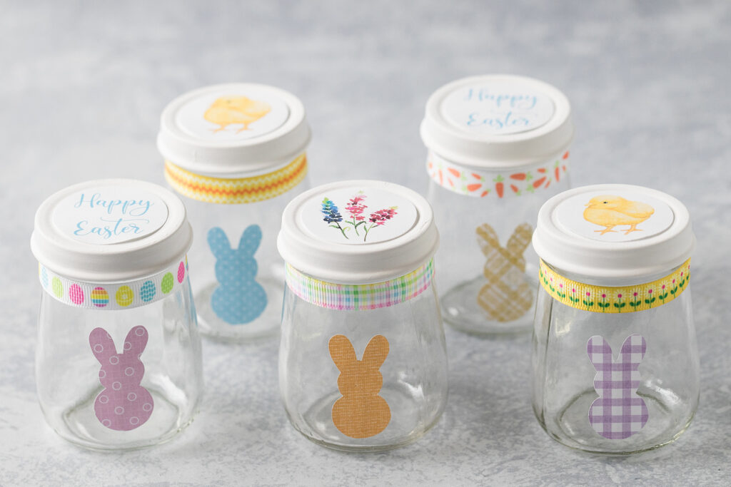 DIY Easter Mini Treat Jars In Progress