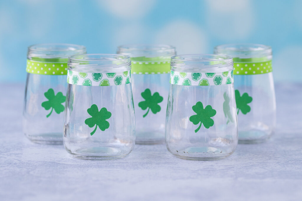 DIY St. Patrick's Day Mini Treat Jars in Progress