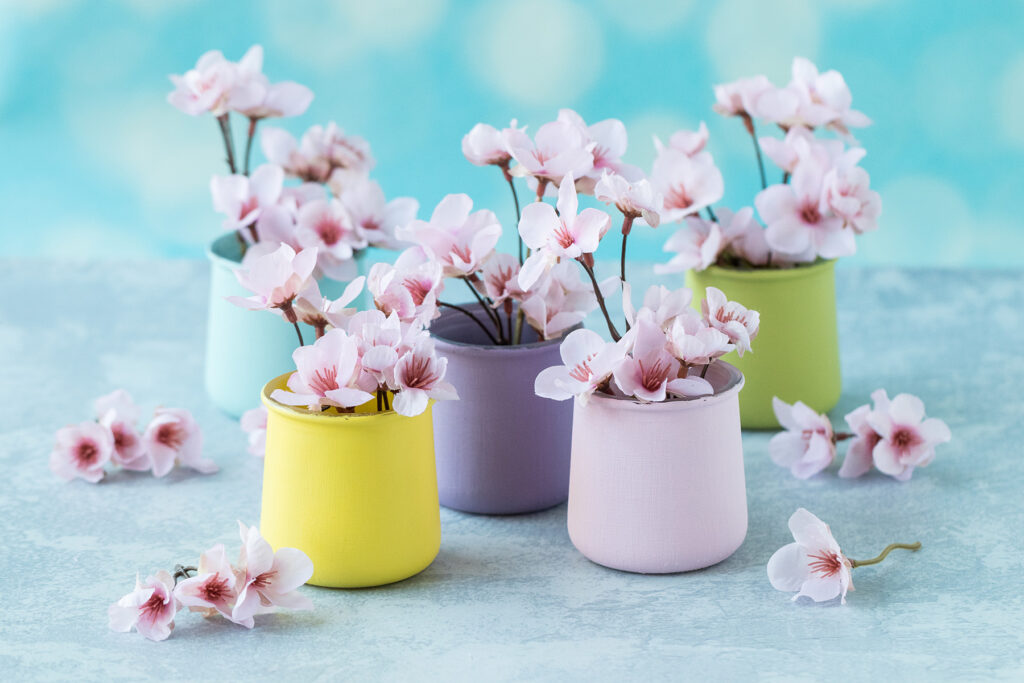 Upcycled Oui Yogurt Jar Pastel Vases