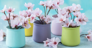 Upcycled Oui Yogurt Jar Pastel Vases