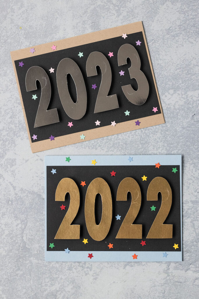 Metallic Numbers Graduation Cards