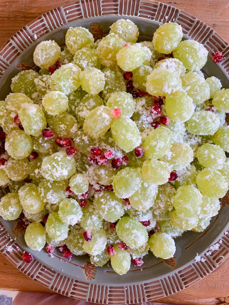 Prosecco Soaked Sugared Grapes Wildflowers and Fresh Food