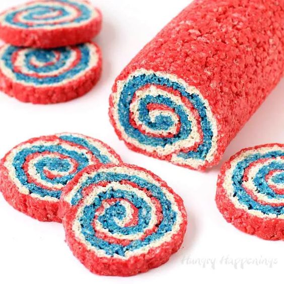 Red, White, and Blue Rice Krispie Treat Pinwheels Hungry Happenings