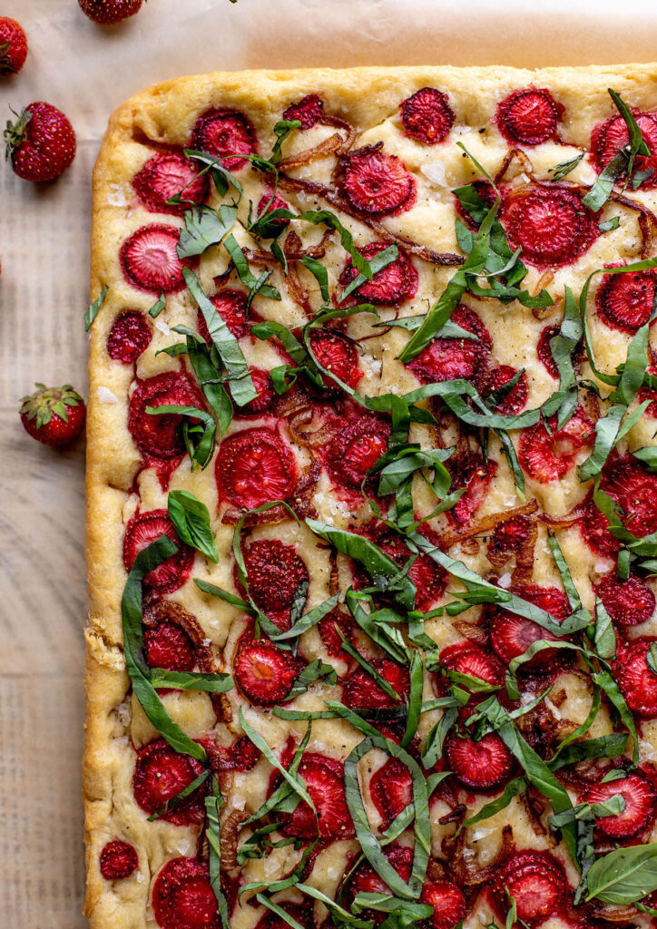 Strawberry Basil Focaccia Bread How Sweet Eats