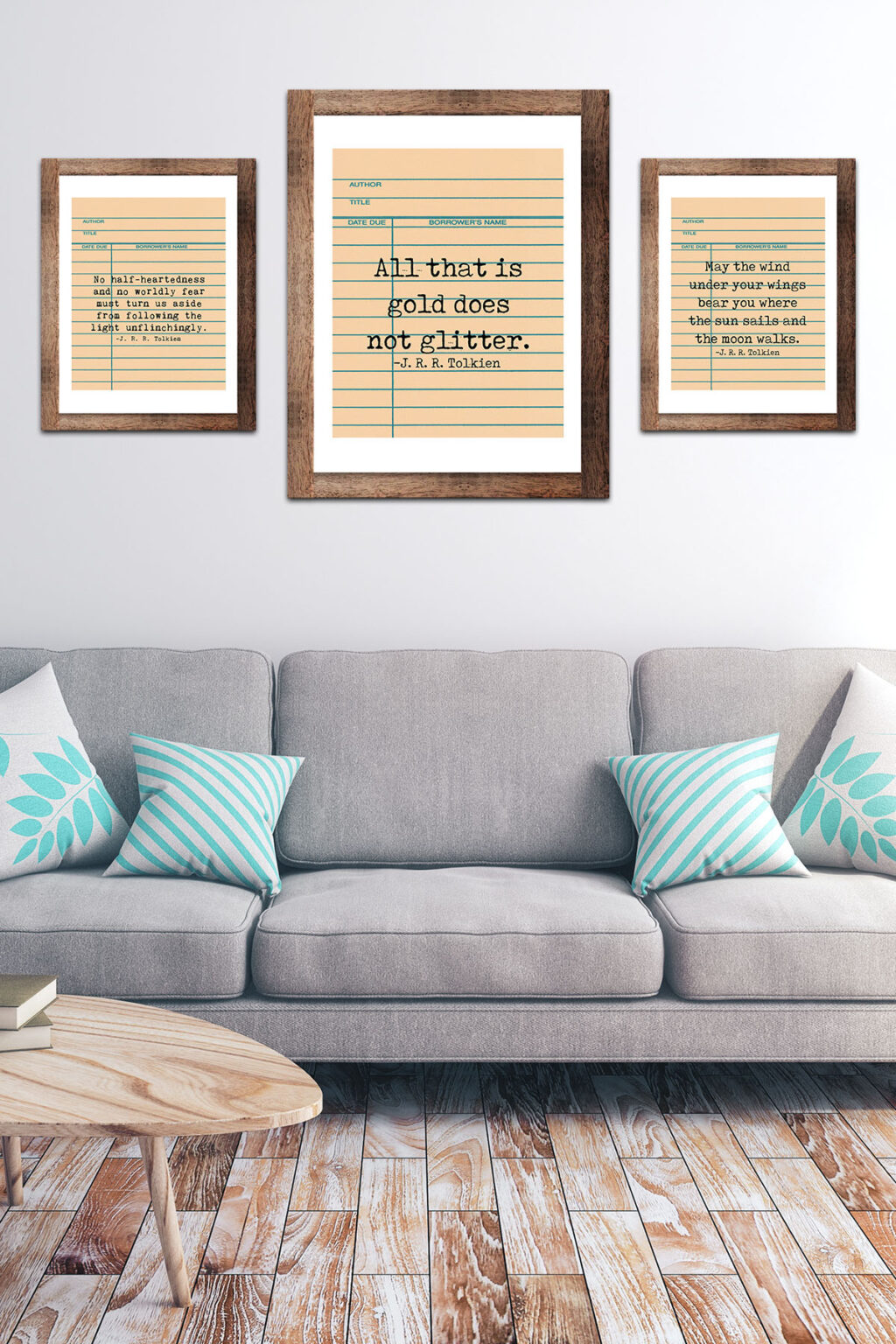 Free Printable Library Card Tolkien Quotes Wall Art • Rose Clearfield