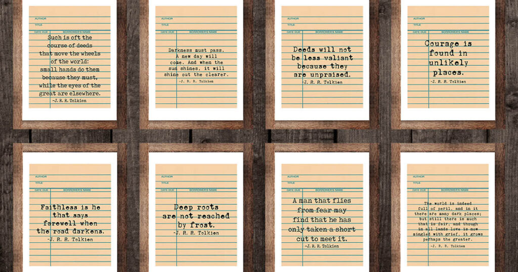 Free Printable Tolkien Quotes Wall Art • Rose Clearfield