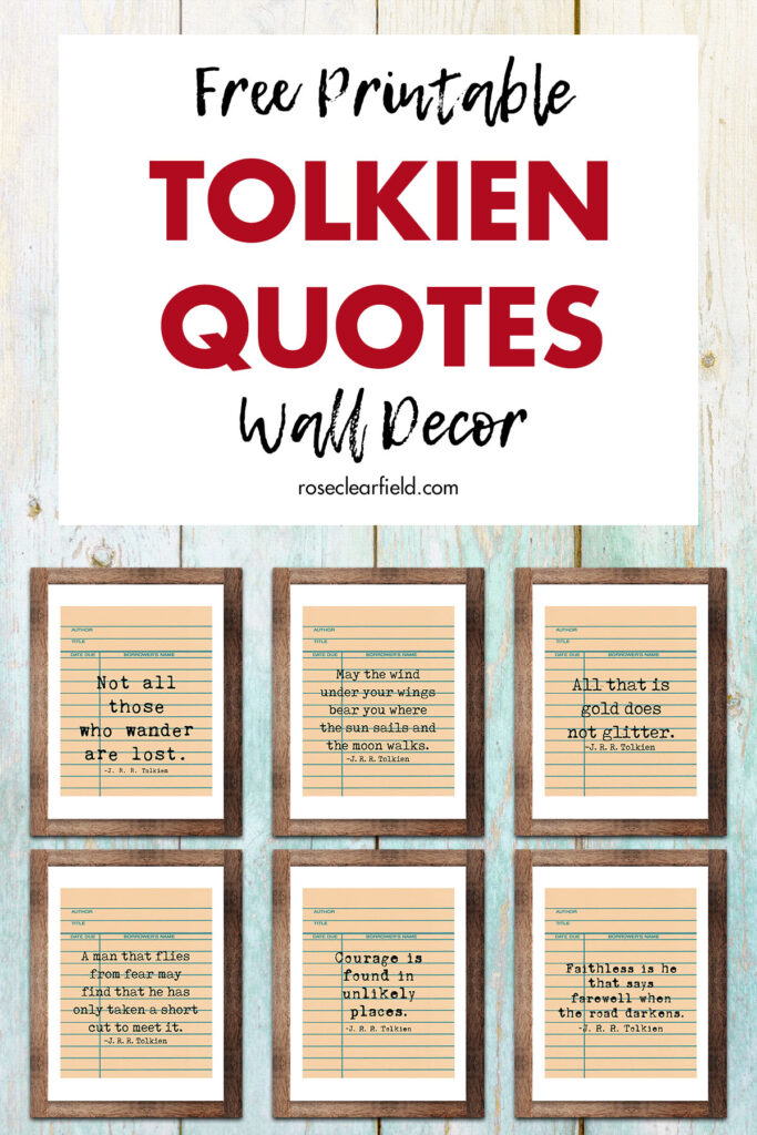 Free Printable Tolkien Quotes Wall Decor