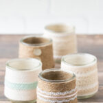 Vintage Inspired Twine Wrapped Glass Oui Yogurt Jars