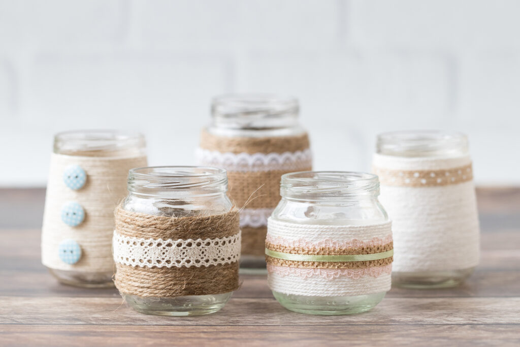 Vintage-Inspired Twine-Wrapped Baby Food Jars