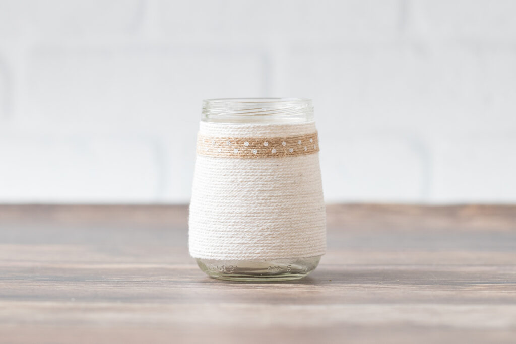 Vintage Inspired Twine Wrapped Baby Food Jar