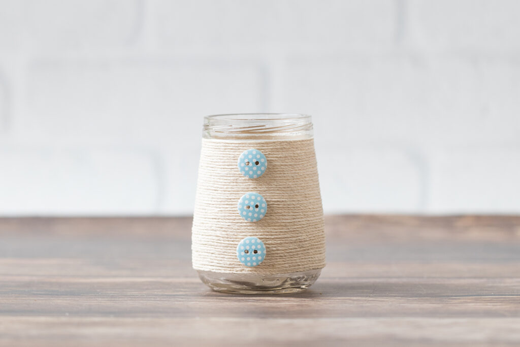 Vintage Inspired Twine Wrapped Baby Food Jar