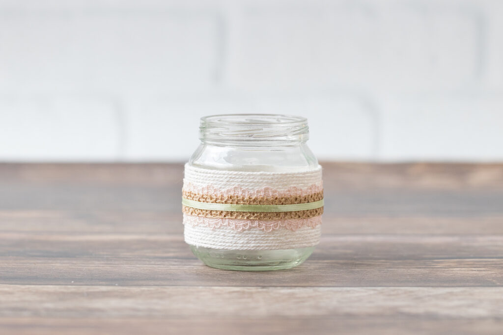 Vintage Inspired Twine Wrapped Baby Food Jar