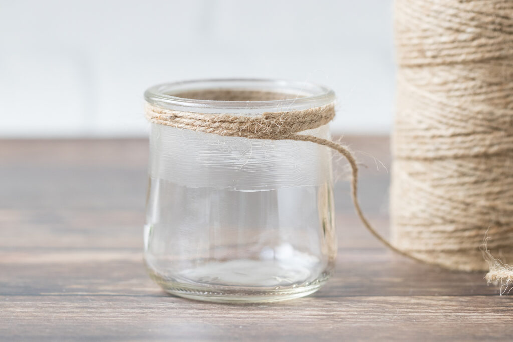 Twine Wrapped Jar in Progress