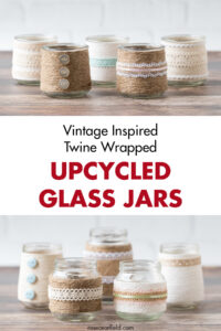Vintage Inspired Twine Wrapped Upcycled Glass Jars