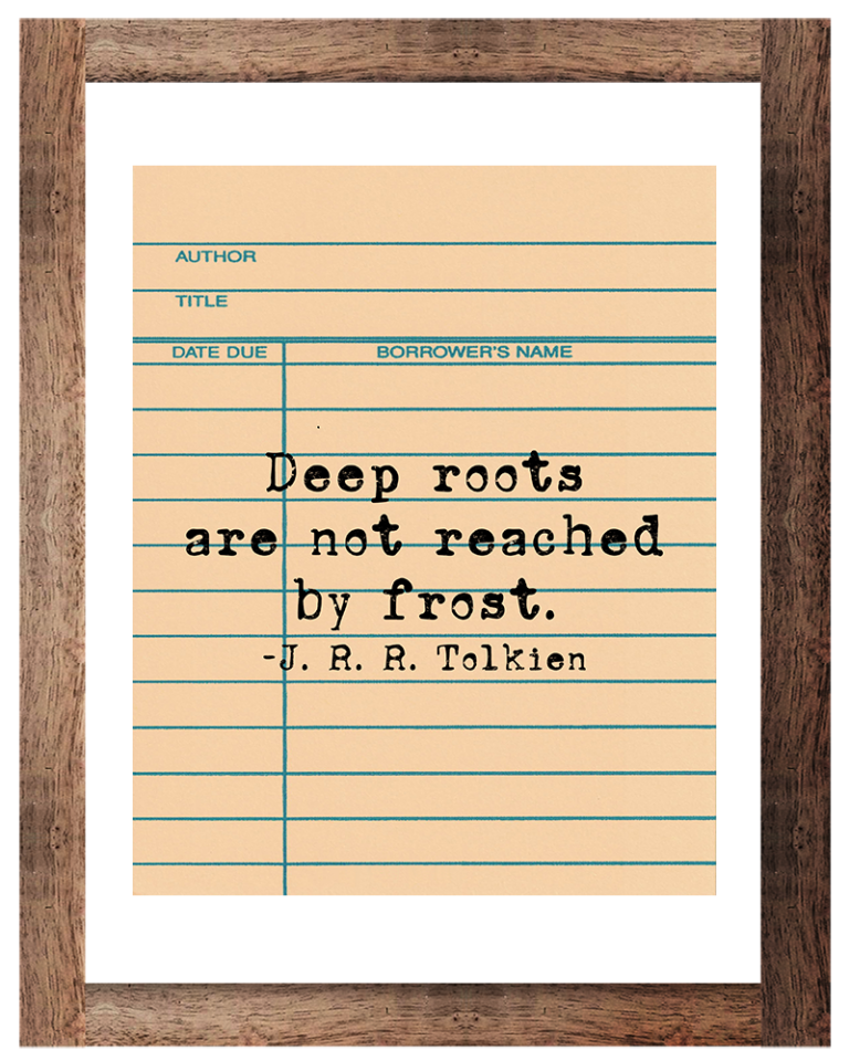 Free Printable Library Card Tolkien Quotes Wall Art • Rose Clearfield