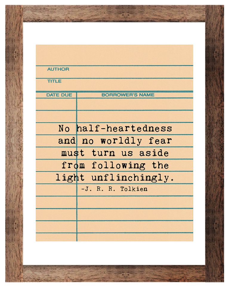 Free Printable Library Card Tolkien Quotes Wall Art • Rose Clearfield