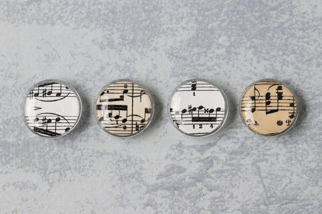 Sheet Music Glass Magnets
