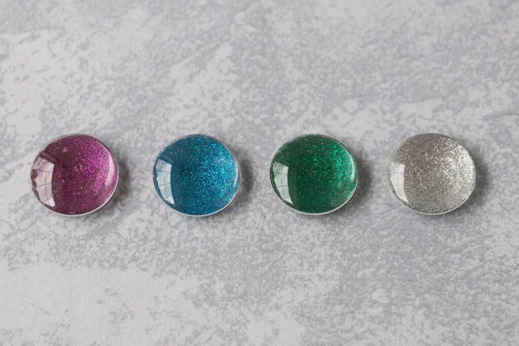 DIY Glitter Glass Magnets