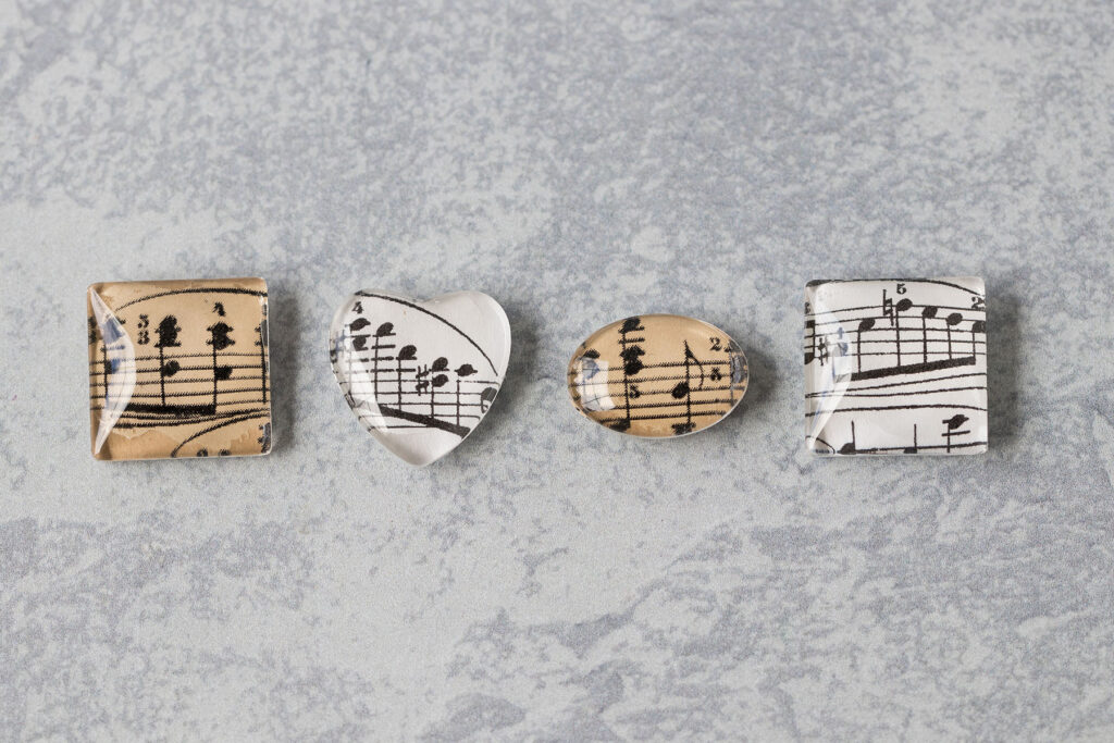 Sheet Music Glass Magnets