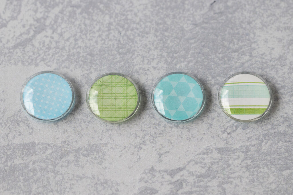 DIY Scrapbook Paper Glass Magnets