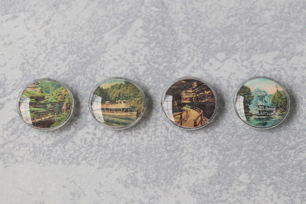 DIY Vintage Postcard Glass Magnets