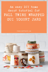 An Easy DIY Home Decor Tutorial for Fall Twine Wrapped Oui Yogurt Jars