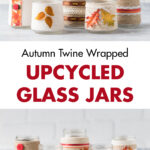 Autumn Twine Wrapped Upcycled Glass Jars