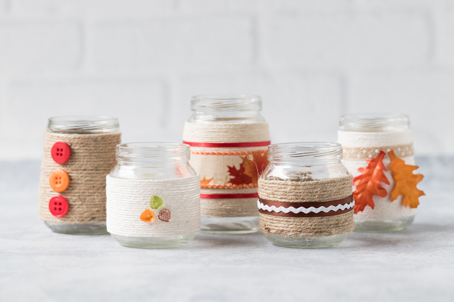 Fall TwineWrapped Oui Yogurt Jars • Rose Clearfield