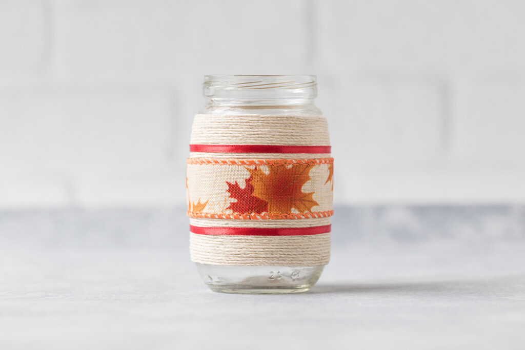 Ribbon Embellished Twine Wrapped Baby Food Jar