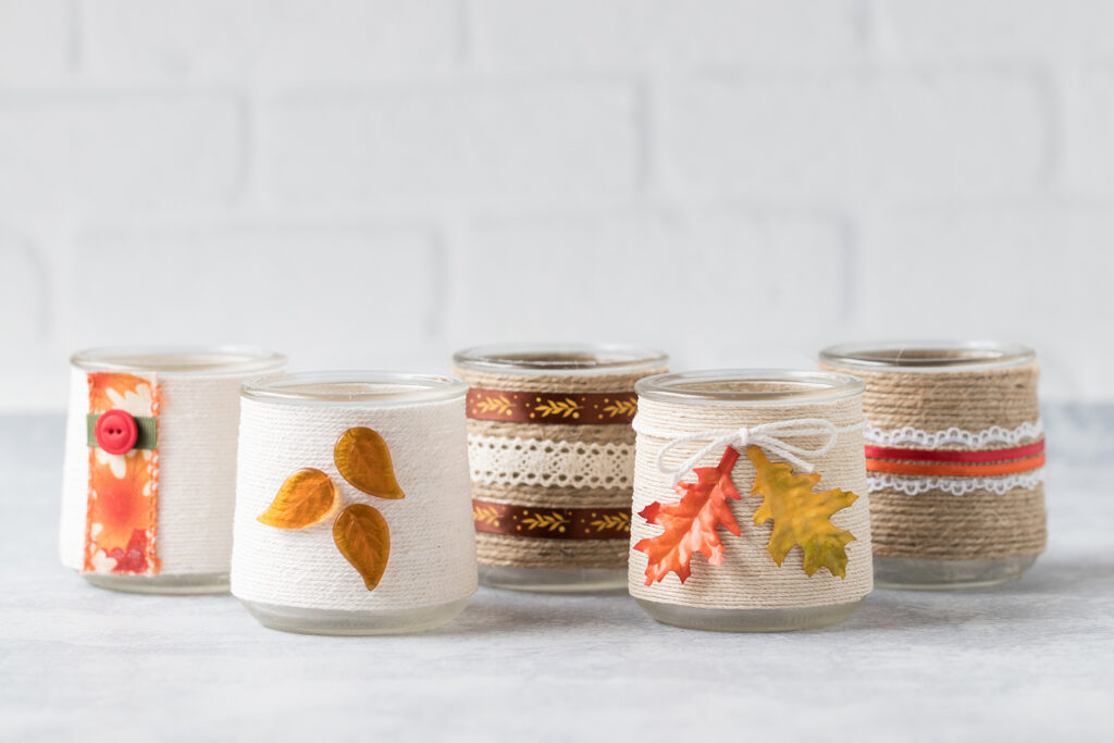 Fall Twine Wrapped Oui Yogurt Jars