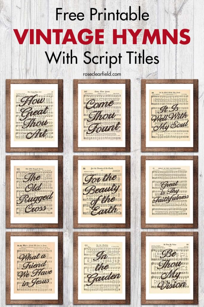 Free Printable Vintage Hymns With Script Titles