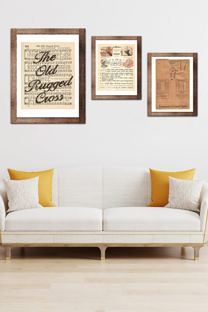 Living Room Mockup Vintage Framed Art