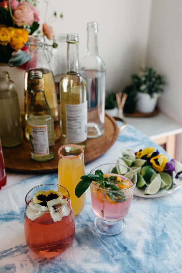 Non-Alcoholic Mimosas Bar Cupcakes and Cutlery