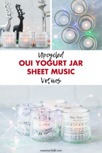 Upcycled Oui Yogurt Jar Sheet Music Votives