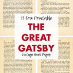 15 Free Printable The Great Gatsby Vintage Book Pages