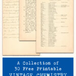 A Collection of 30 Free Printable Vintage Chemistry Lab Pages