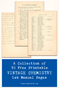 A Collection of 30 Free Printable Vintage Chemistry Lab Pages
