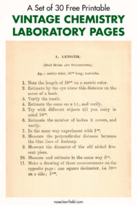 A Set of 30 Free Printable Vintage Chemistry Laboratory Pages